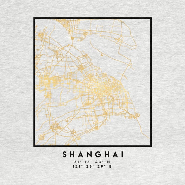 SHANGHAI CHINA CITY STREET MAP ART by deificusArt